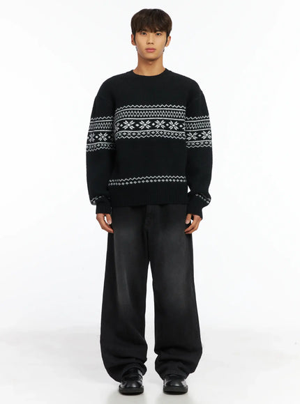 mens-snowflake-knit-sweater-ij514