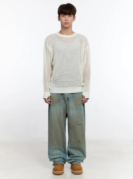 Men's Vintage Wash Wide Fit Jeans IS529