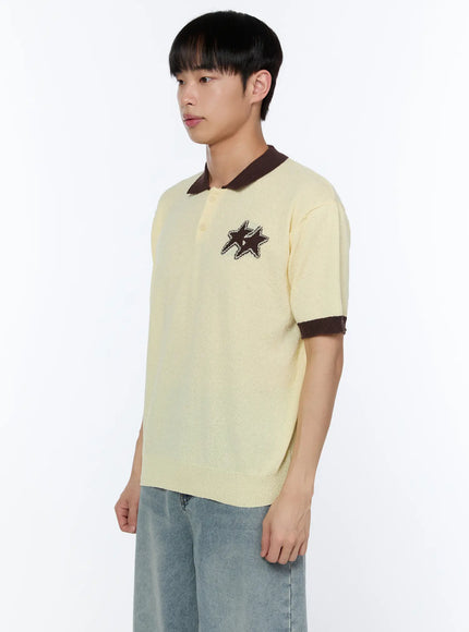 Men's Contrast Graphic Polo Shirt IA520