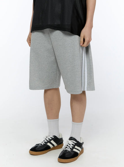 mens-black-stripe-track-shorts-gray-ia517