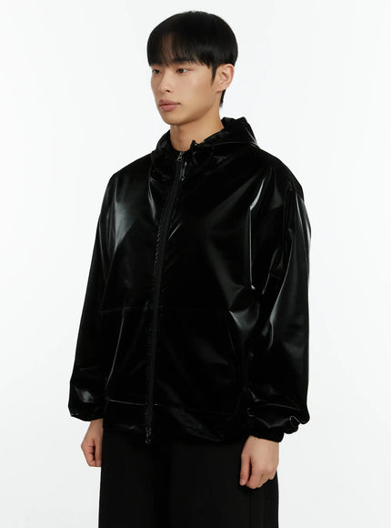 mens-high-end-glossy-double-zipper-zip-up-hoodie-if511