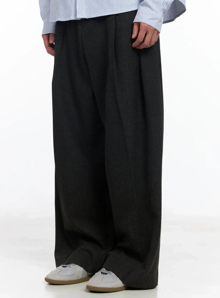 Men's Dark Gray Wide Slacks IJ521