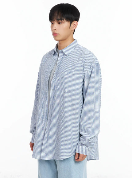 Men's Oversized Striped Collar Shirt IM511