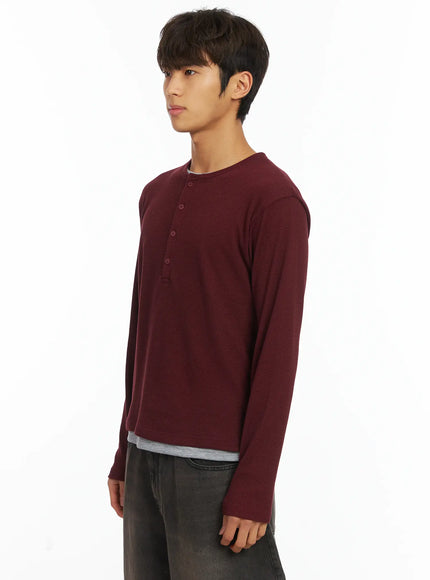 mens-layered-waffle-henley-long-sleeve-shirt-ij514