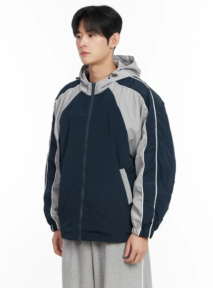 Men's Color Block Hooded Jacket IM523