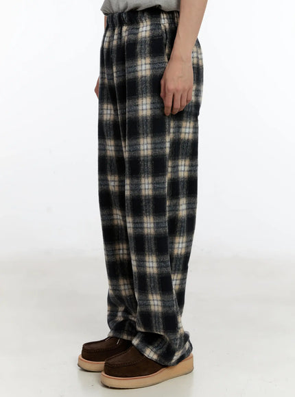 Men's Plaid Wide-Leg Pants ID502