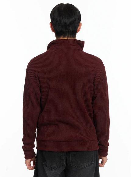 Cross Print High Neck Zip-Up Cardigan ID515