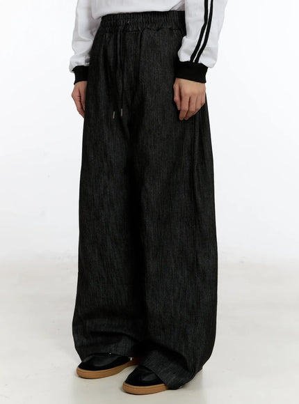 Men's Snap Button Wide-Leg Jeans ID502