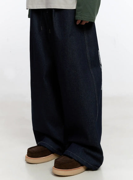 Men's Graphic Jeans (Dark Blue) IS529