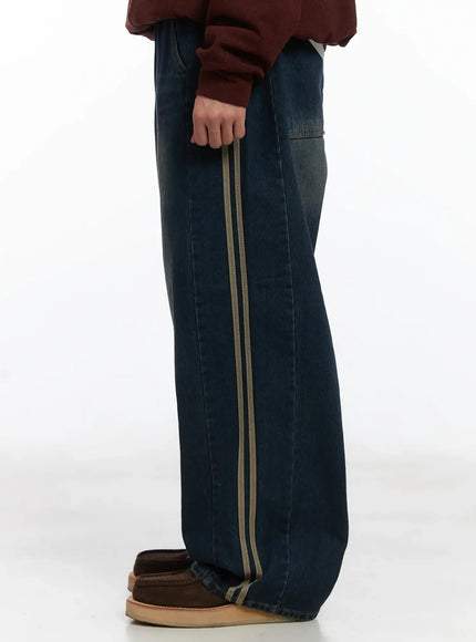 Side-Lined Wide Jeans ID515