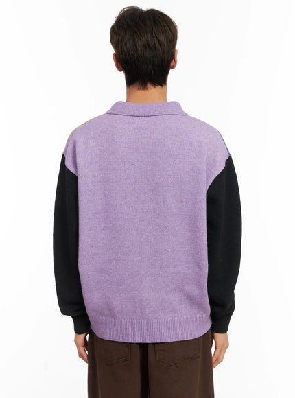 mens-colorblock-collared-cardigan-id511