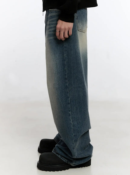 Men's Vintage Wash Baggy Jeans IS529