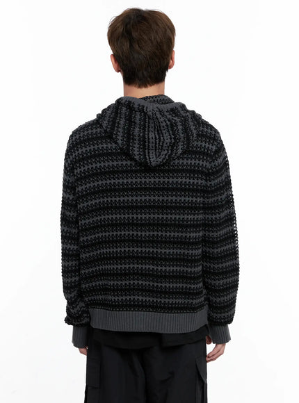 mens-striped-textured-double-zip-up-hoodie-io506