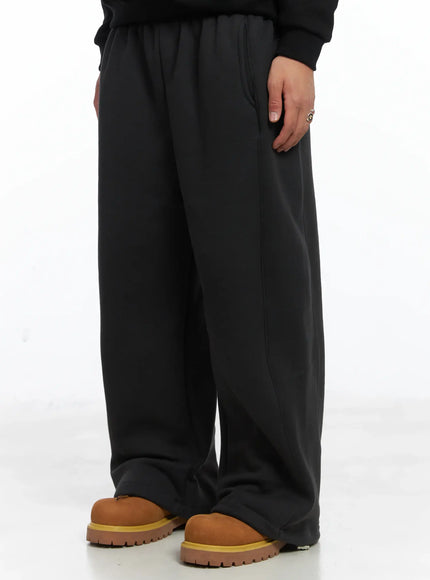 Men's Basic Logo Embroidered Fleece-Lined Sweatpants IJ512