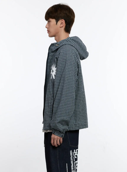 Men's Checkered Windbreaker Jacket IS529