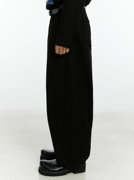 mens-black-curved-fit-wide-cotton-pants-if511