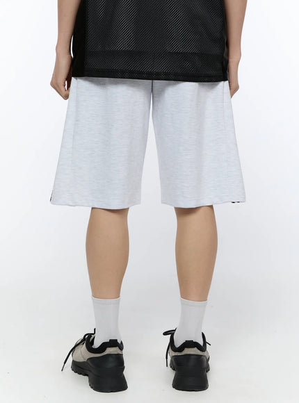 mens-black-stripe-track-shorts-light-gray-ia517