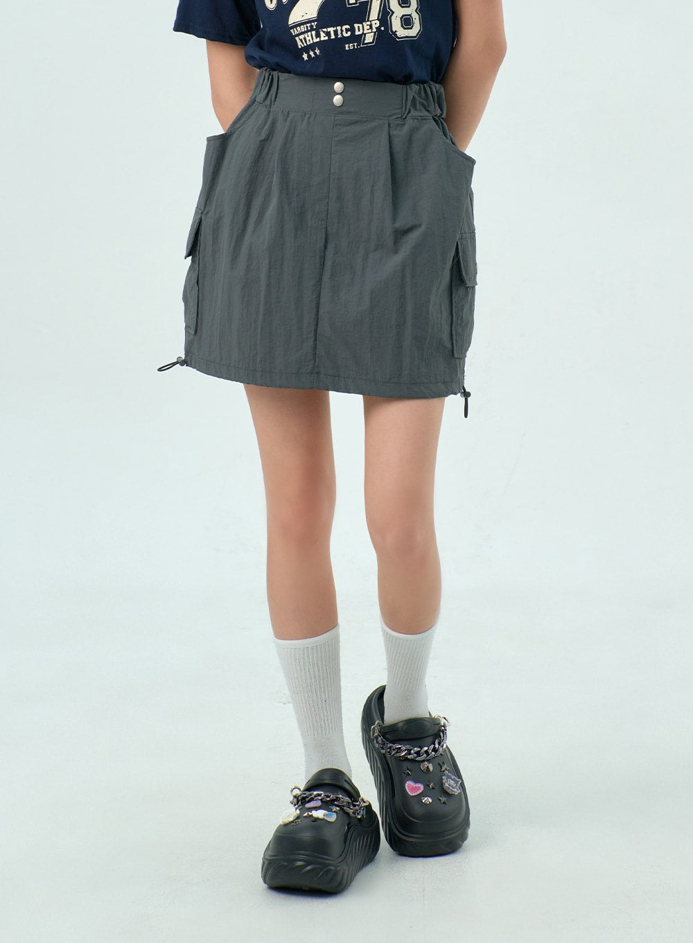 Cargo Nylon Mini Skirt BY322