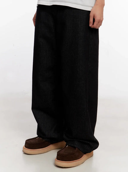 mens-herringbone-wide-leg-jeans-black-io523