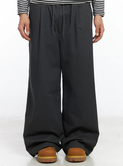 Men's Wide Leg Graphic Cotton Pants IJ527