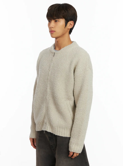 Men's Boucle Zip-Up Cardigan IJ514