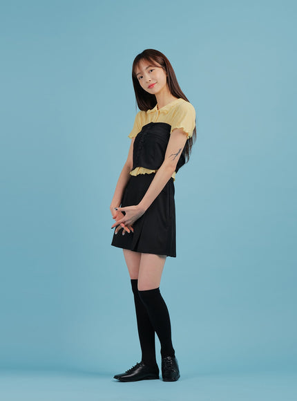 Basic Formal Pleated Mini Skirt BA27
