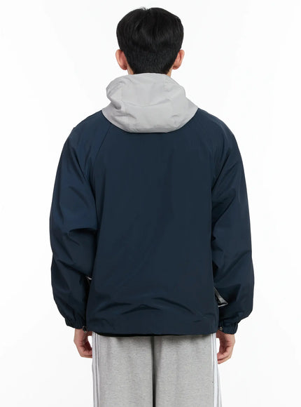 Men's Color Block Hooded Jacket IM523