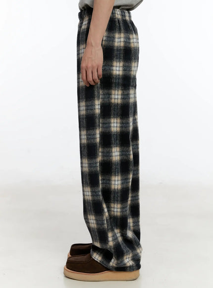 Men's Plaid Wide-Leg Pants ID502