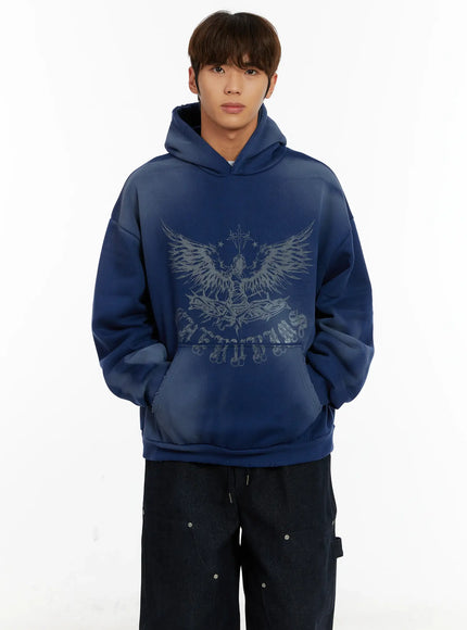 Men's Graphic Washed Fleece Hoodie ID523
