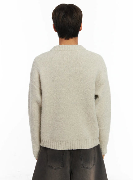 Men's Boucle Zip-Up Cardigan IJ514