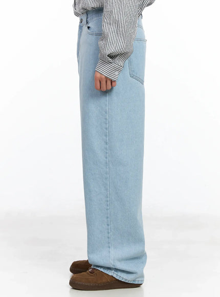 Men's Light Washed Wide Leg Jeans IM511