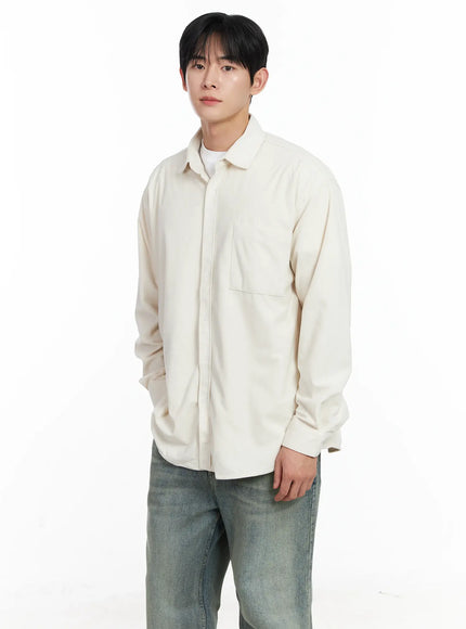 mens-simple-suede-button-up-shirt-ij521