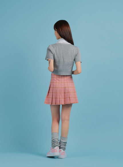 Plaid Pleated Tennis Skirt BA27