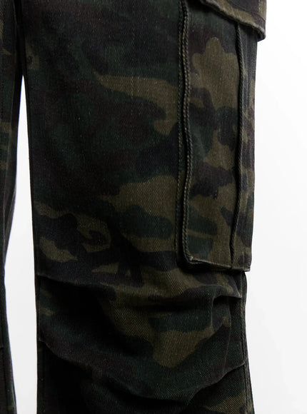 Men's Camo Parachute Cargo Pants IO523