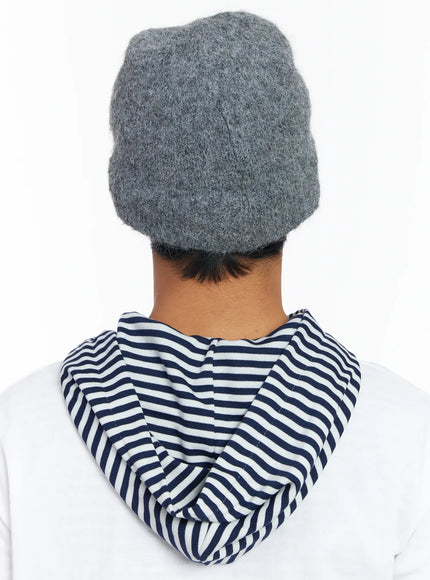 Flower Knit Beanie (Gray) IF506