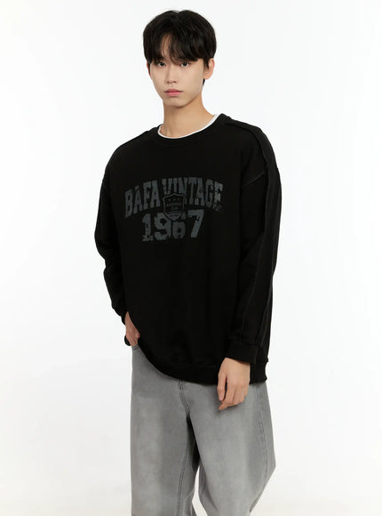 Men's Vintage Graphic Crewneck Sweatshirt IO531