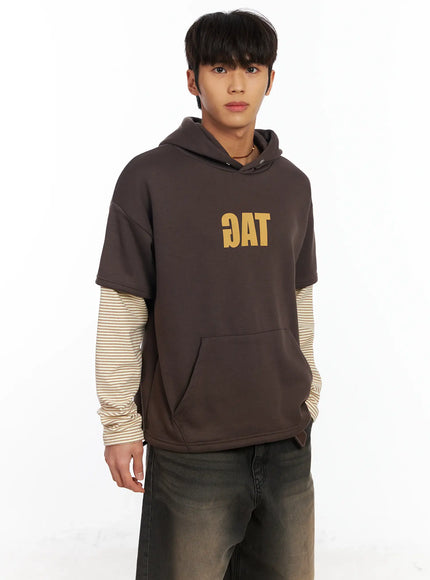 mens-layered-graphic-hoodie-if506 / Brown