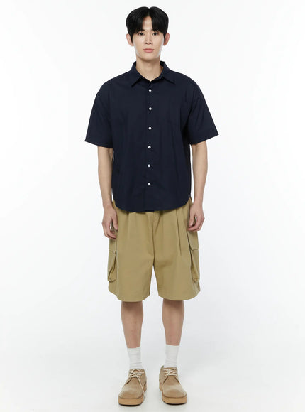 Men's Beige Cargo Bermuda Shorts IA530