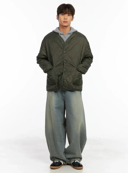 Men's Graphic Print Quilted Jacket ID511