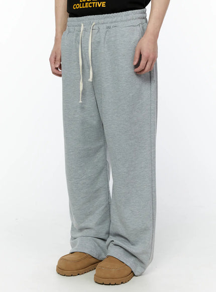 Men's Gray Semi-Wide Sweatpants IA530