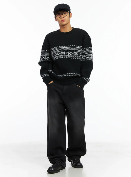 mens-snowflake-knit-sweater-ij514