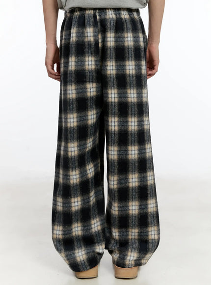 Men's Plaid Wide-Leg Pants ID502