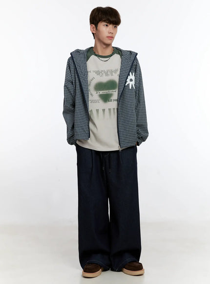 Men's Checkered Windbreaker Jacket IS529