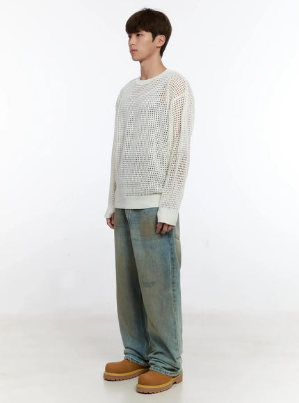 Men's Vintage Wash Wide Fit Jeans IS529