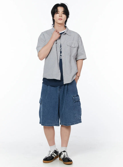 mens-pocket-checkered-short-sleeve-shirt-iy519