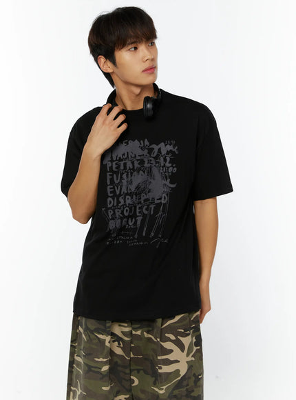 mens-graphic-print-tee-iy514 / Black