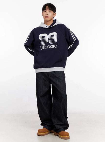 Men's 99 Billboard Print Hoodie IO523