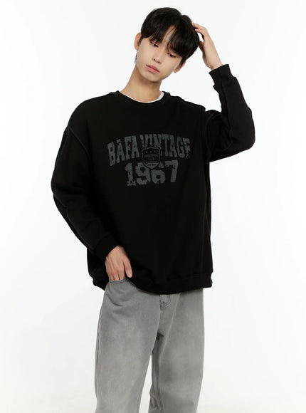 Men's Vintage Graphic Crewneck Sweatshirt IO531