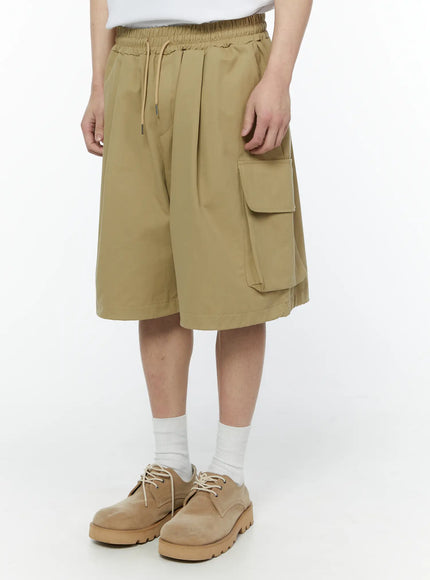 Men's Beige Cargo Bermuda Shorts IA530