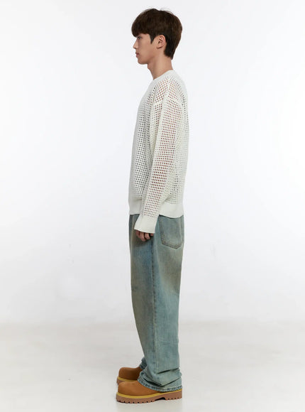 Men's Vintage Wash Wide Fit Jeans IS529